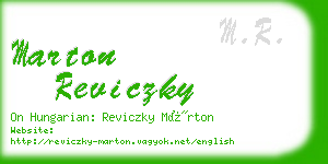 marton reviczky business card